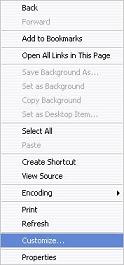 Customize menu