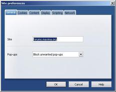 Edit Site Preferences