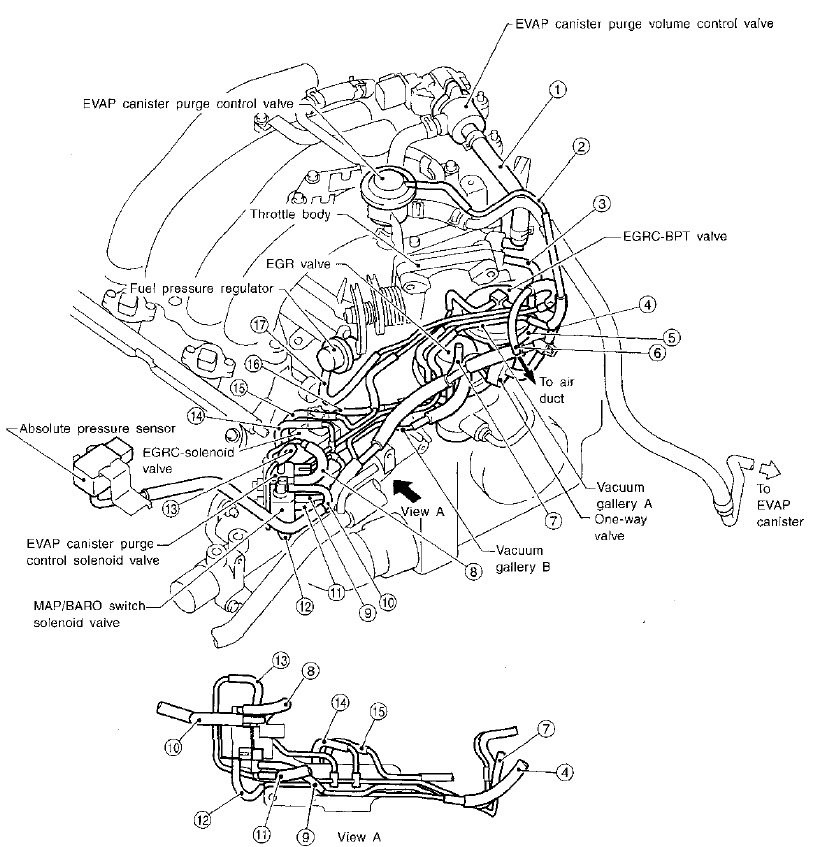1993 Nissan maxima vaccum hoses diagram #4